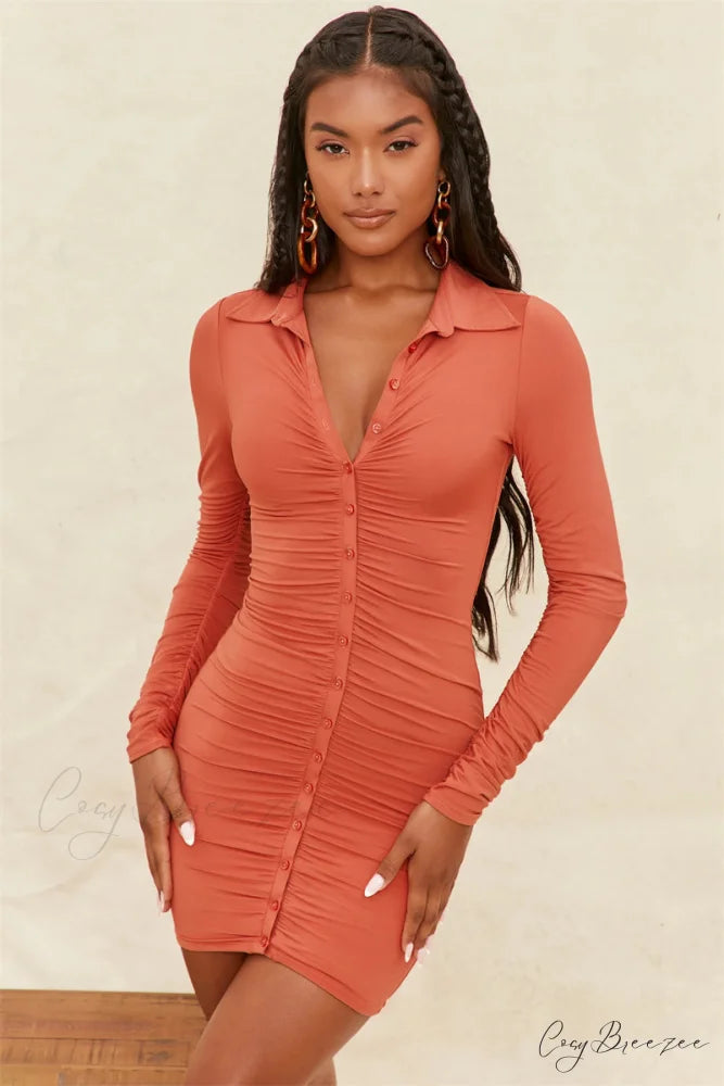 Vintage Single-breasted Mini Dress for Summer S / PURPLE