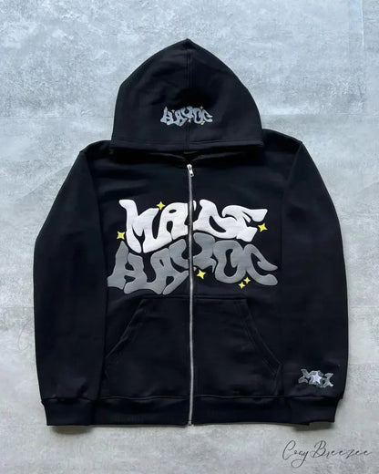 Vintage Skull Rose Print Hoodie black 11 / S hoodies-241228