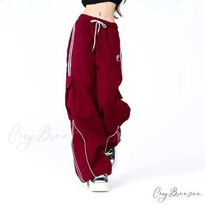 Vintage Stripe Hip Hop Cargo Pants pants-241228