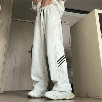 Vintage Stripes Loose Relaxed Pants WHITE / S (35-48KG) pants-241228