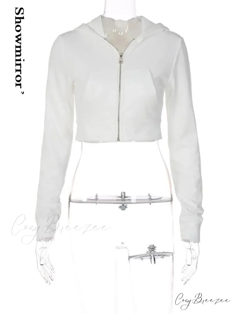 Vintage Stylish Basic Zipper Hooded Hoodie