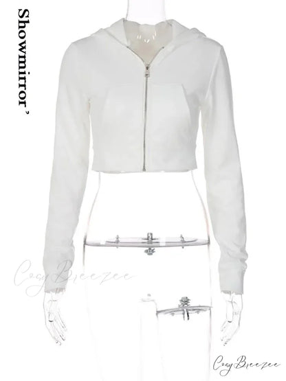 Vintage Stylish Basic Zipper Hooded Hoodie
