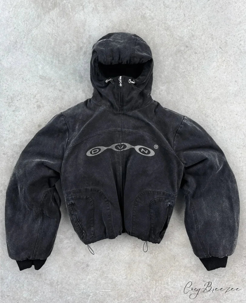 Vintage Wash Zip-Up Hoodie black 1 / M hoodies-241228