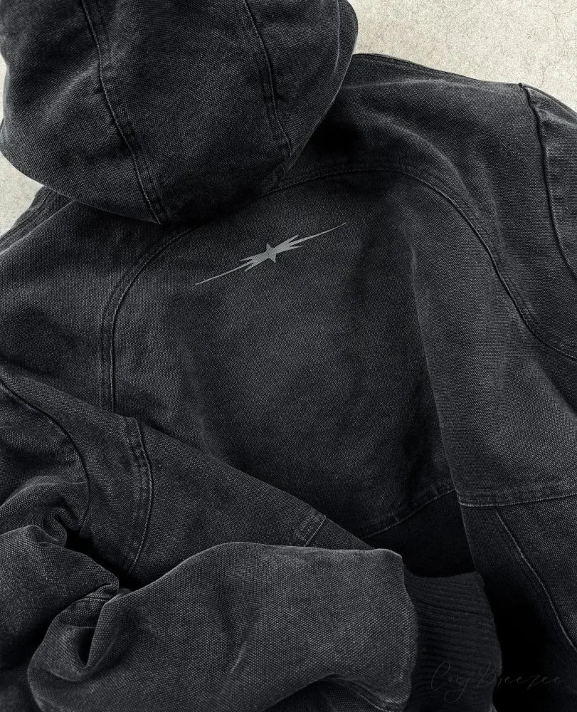 Vintage Wash Zip-Up Hoodie hoodies-241228