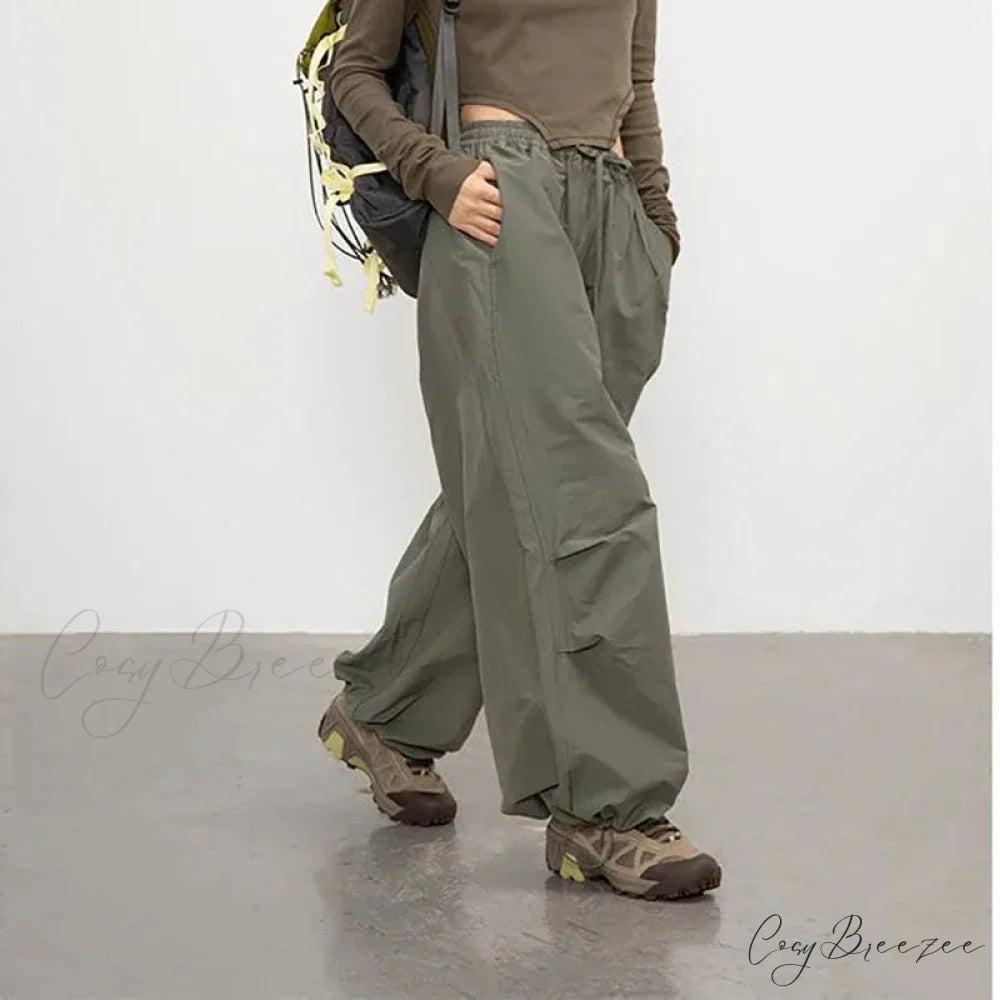 Vintage Y2K Harajuku Parachute Pants pants-241228