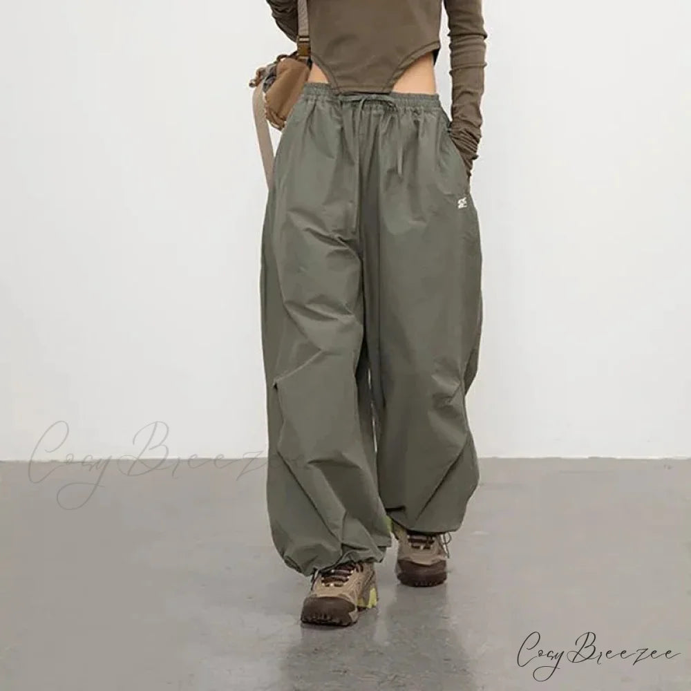 Vintage Y2K Harajuku Parachute Pants pants-241228