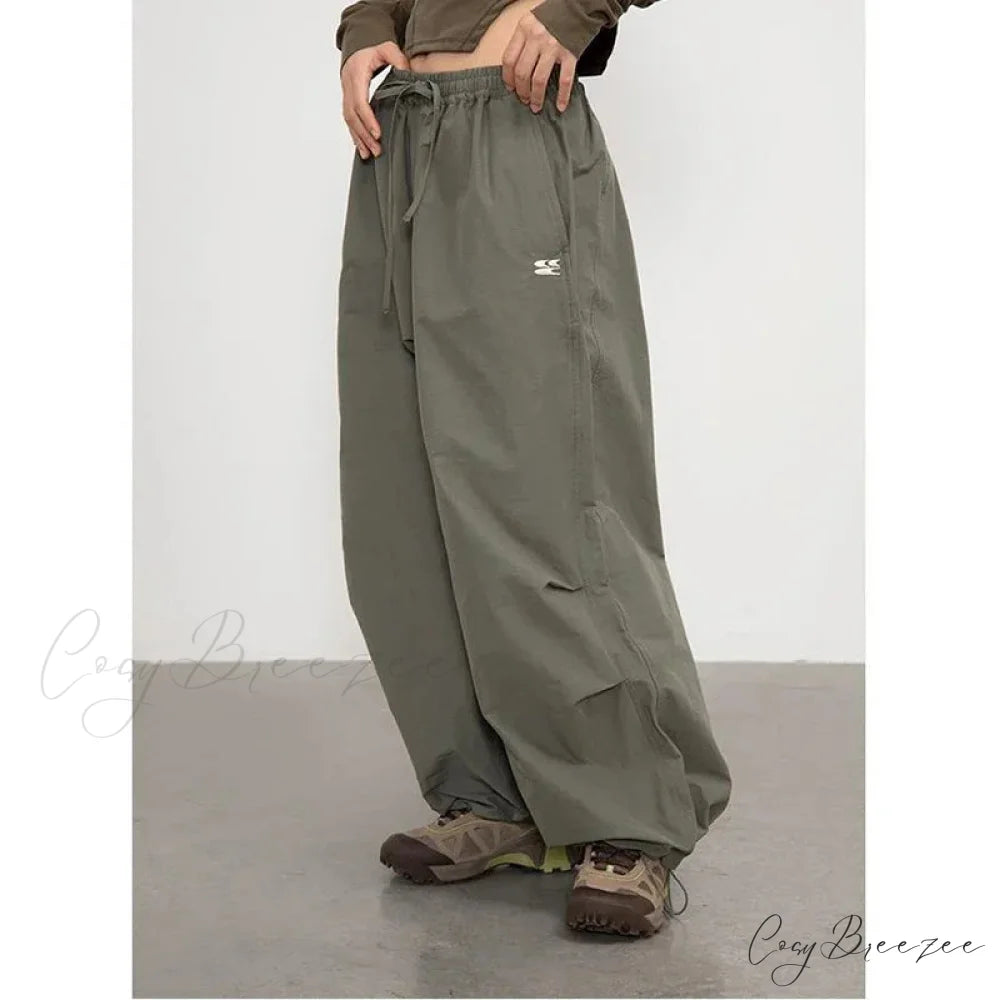 Vintage Y2K Harajuku Parachute Pants Green / M pants-241228