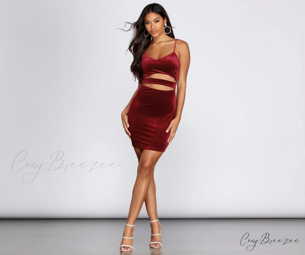 Visions Of Stylish Velvet Mini Dress