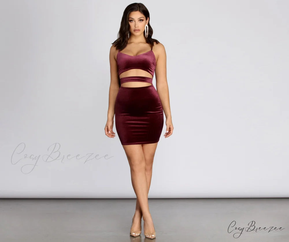 Visions Of Stylish Velvet Mini Dress