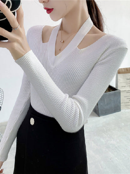 Cosybreezee - Alexa V-Neck Halter Woman Sweater