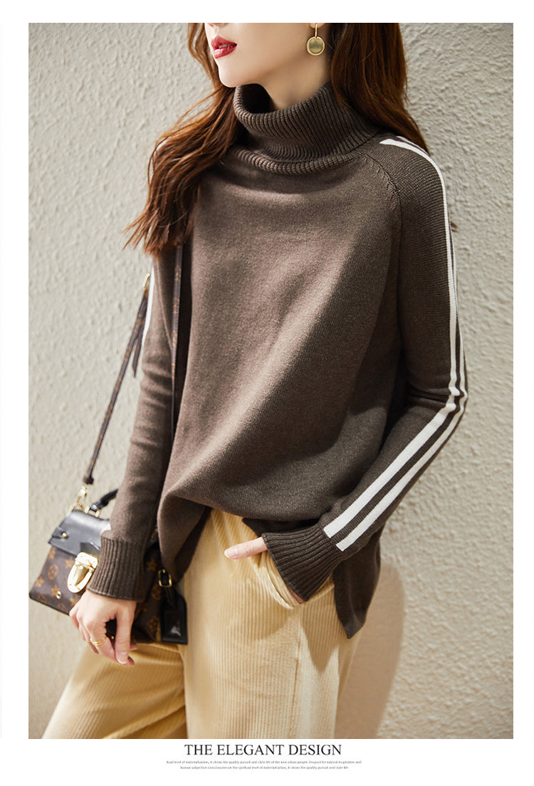 Cosybreezee - Barbara Ruffles Long Sleeve Turtleneck Woman Sweater