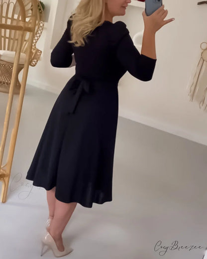 Waist dress in solid color
