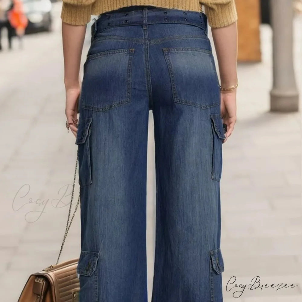 Waist Striped Skinny Vintage Retro Jeans