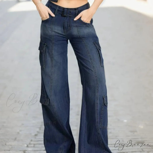 Waist Striped Skinny Vintage Retro Jeans