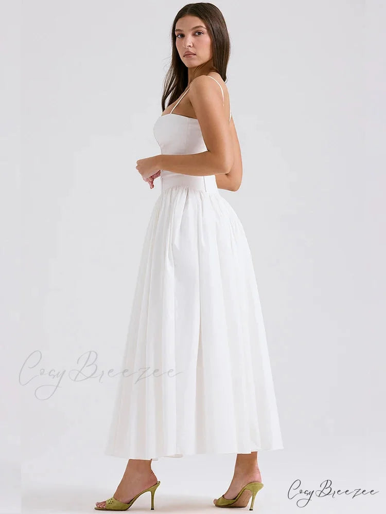 Waist Tie Chic A-line Holiday Dress vacationdress-250223