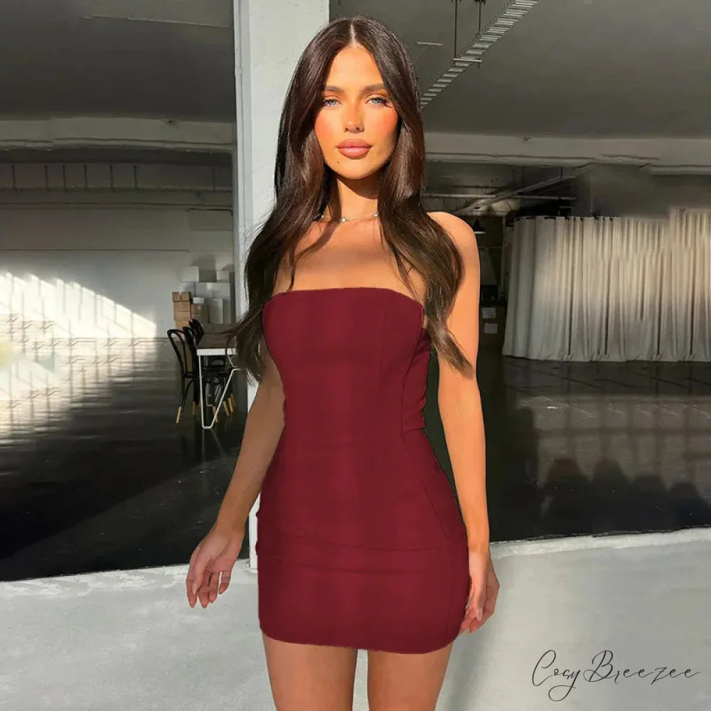 Waist-Tie Pleated A-line Holiday Dress Red / S vacationdress-250223