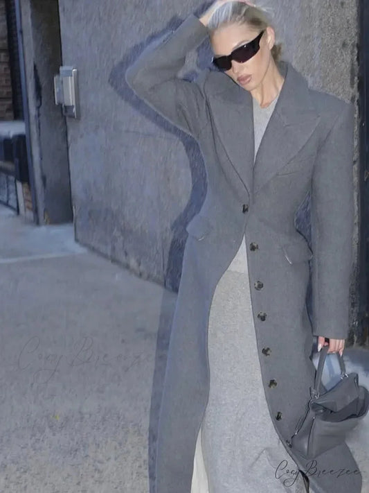Waist Up Single Breasted Wool Coat coats-241228