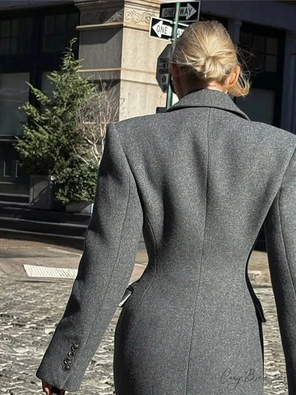 Waist Up Single Breasted Wool Coat coats-241228