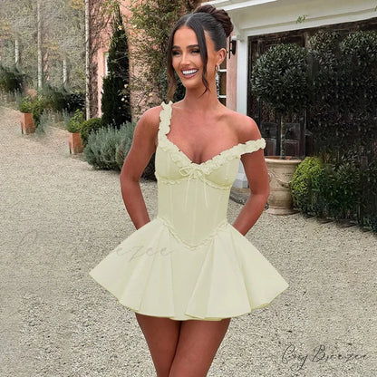 Waist Wrap A-Line Off-Shoulder Vacation Dress vacationdress-250223