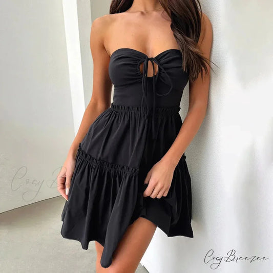 Waist Wrap A-Line Pleated Vacation Dress vacationdress-250223