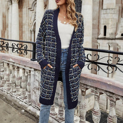 Warm Casual Colorful Cardigan Blue / S
