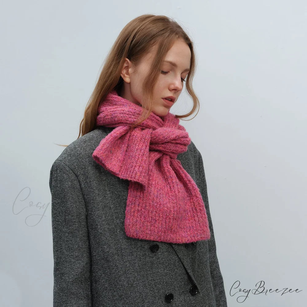 Warm Fashionable Cozy Elegant Multi-color Gradient Thick Comfortable Scarf White