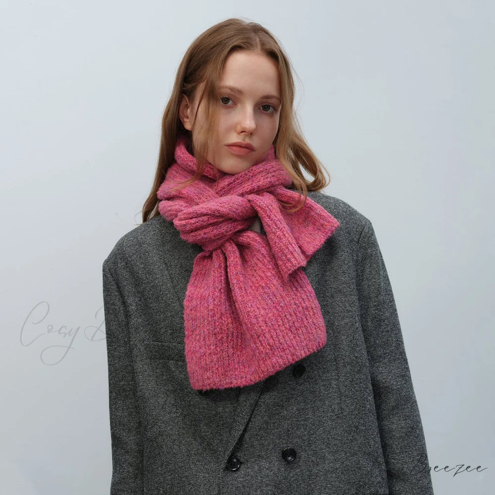 Warm Fashionable Cozy Elegant Multi-color Gradient Thick Comfortable Scarf White