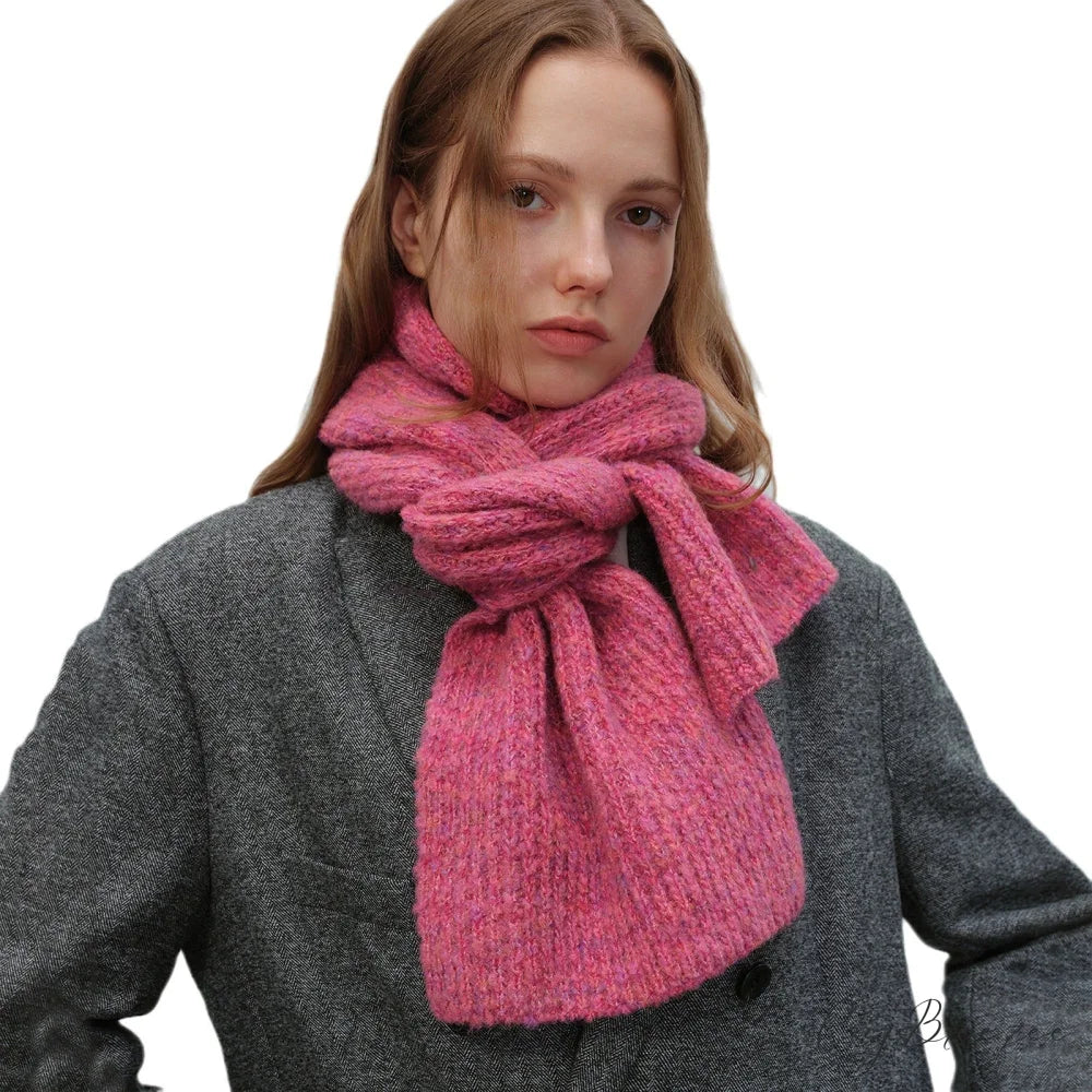 Warm Fashionable Cozy Elegant Multi-color Gradient Thick Comfortable Scarf White