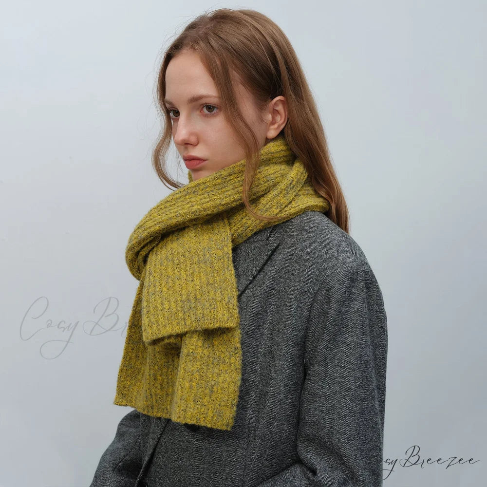 Warm Fashionable Cozy Elegant Multi-color Gradient Thick Comfortable Scarf White