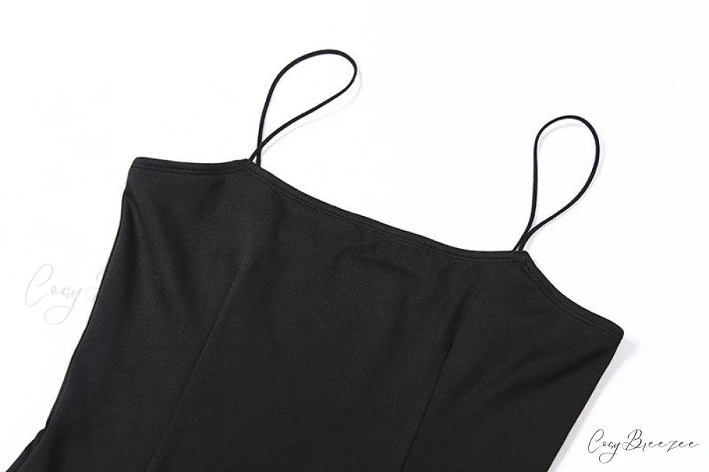 Warm-Season Long Women’s Sleeveless Elastic Gown Backless Split Robe
