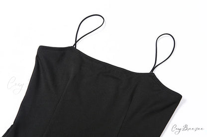 Warm-Season Long Women’s Sleeveless Elastic Gown Backless Split Robe