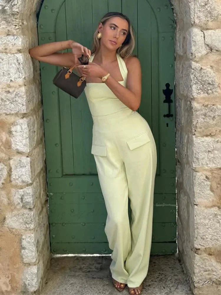 Warm Sleeveless Spacious Pants Formal Two Piece Set officetwopieceset-250223