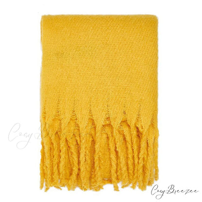 Warm Thick Cozy Elegant Stylish Chunky Soft Trendy Scarf Watermelon Red / 175cm以上