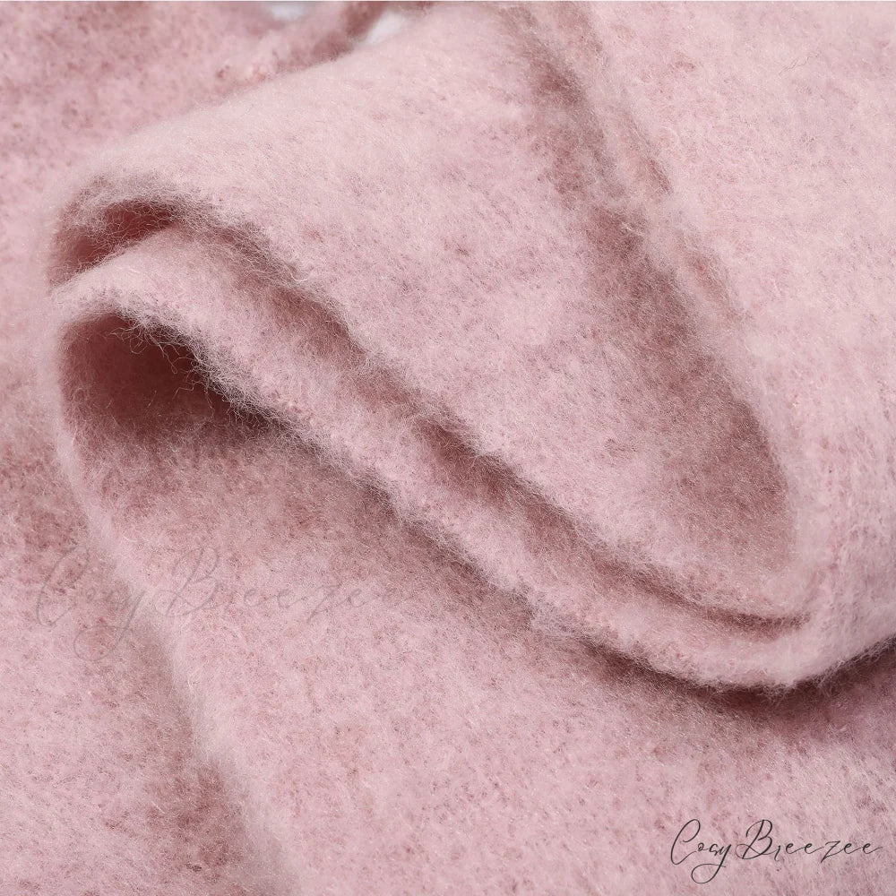 Warm Thick Cozy Elegant Stylish Chunky Soft Trendy Scarf Watermelon Red / 175cm以上