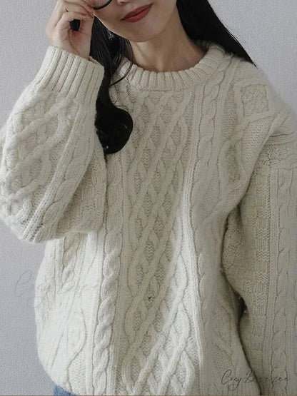 Warm Threaded Round Neck Sweater swraters-241228