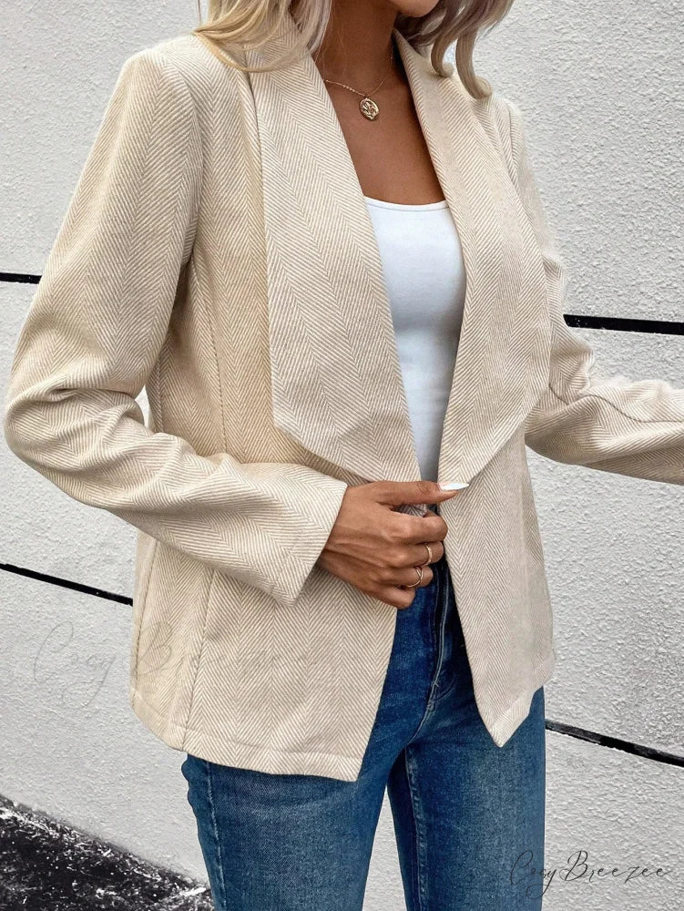 Waterfall Collar Open Front Coat