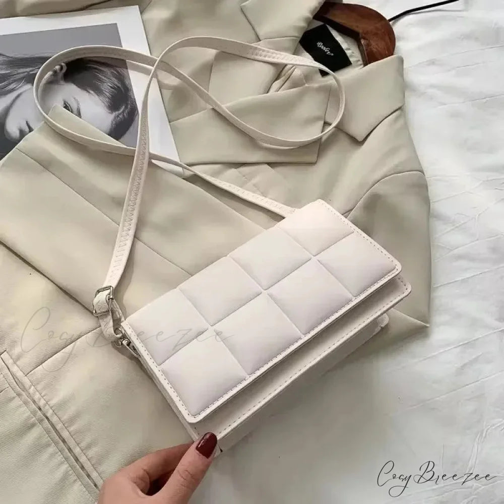 Waterproof PU Large Shoulder Bag Beige shoulder-250126
