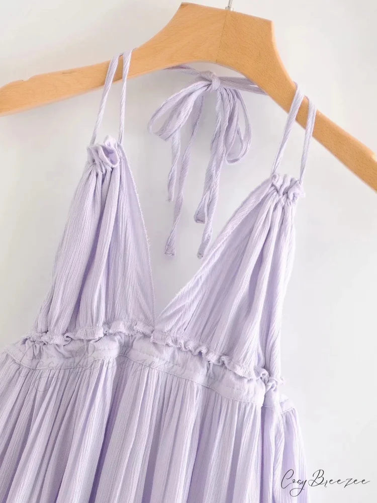 Weekend Getaway Stylish Linen Skater Dress