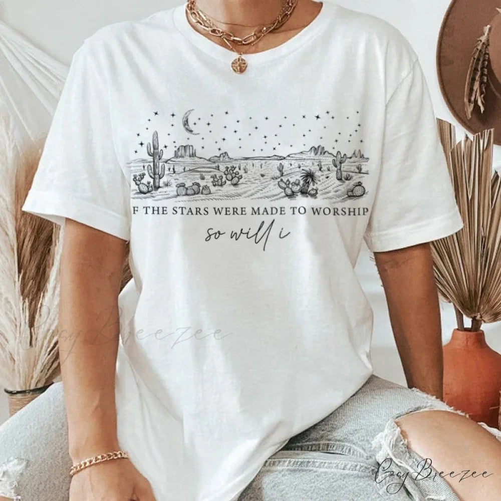 Western Desert Psalm Inspired Tee WHITE / S t-shirt-250223