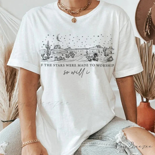 Western Desert Psalm Inspired Tee WHITE / S t-shirt-250223