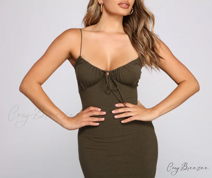 What’s The Scoop Charming Ribbed Knit Mini Dress