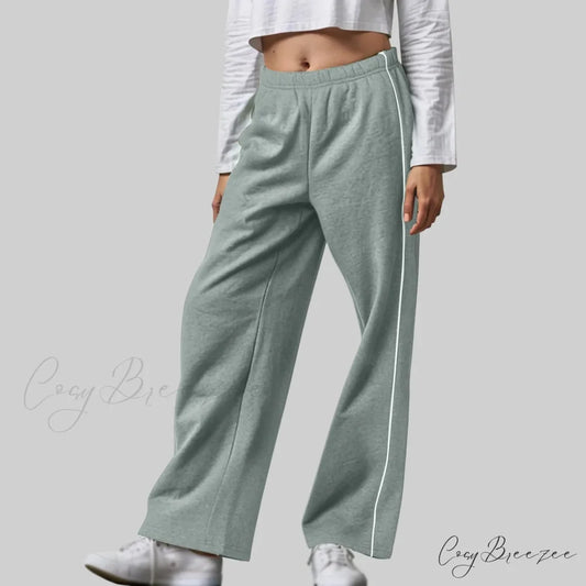 White Contrast Side Pants Grey / S pants-241228