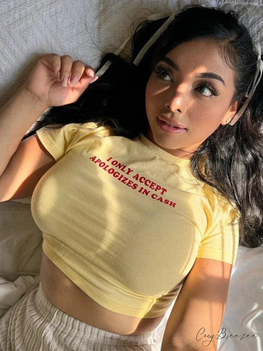 White Letter Throwback Print Tee t-shirt-250223