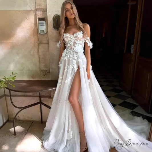 White Mermaid Lace Backless Wedding Dress weddingdress-250223