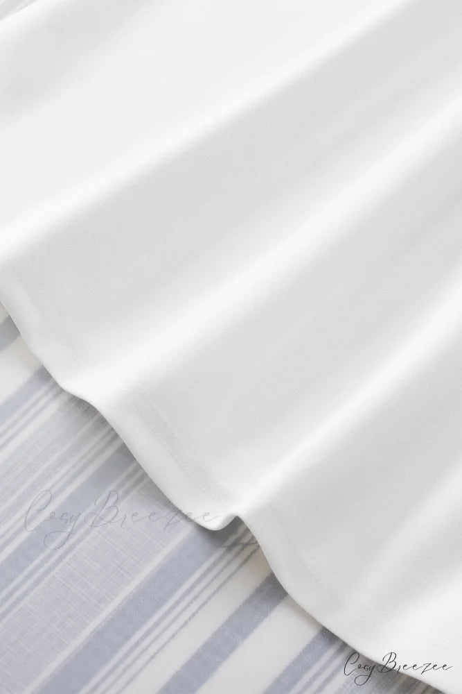 White Mock Sleeveless Solid Neck Top