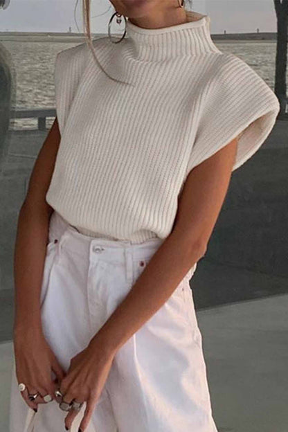 Neck Mock Sleeveless Sweater