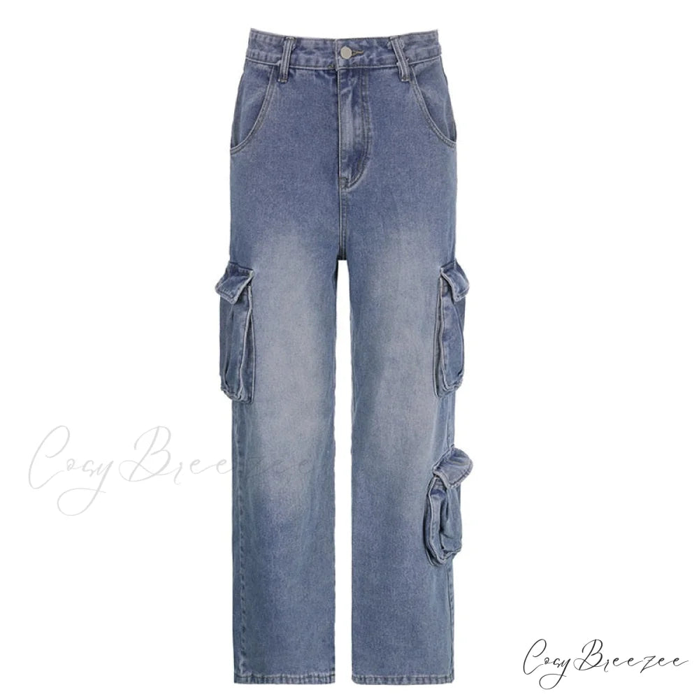 Wide Leg High Waist Straight Trousers Overalls