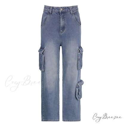 Wide Leg High Waist Straight Trousers Overalls
