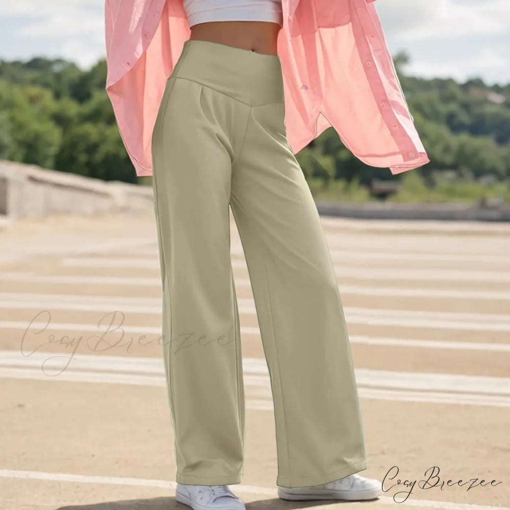 Wide Leg Yoga Pants Beige / S pants-241228