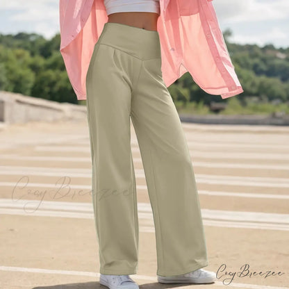 Wide Leg Yoga Pants Beige / S pants-241228